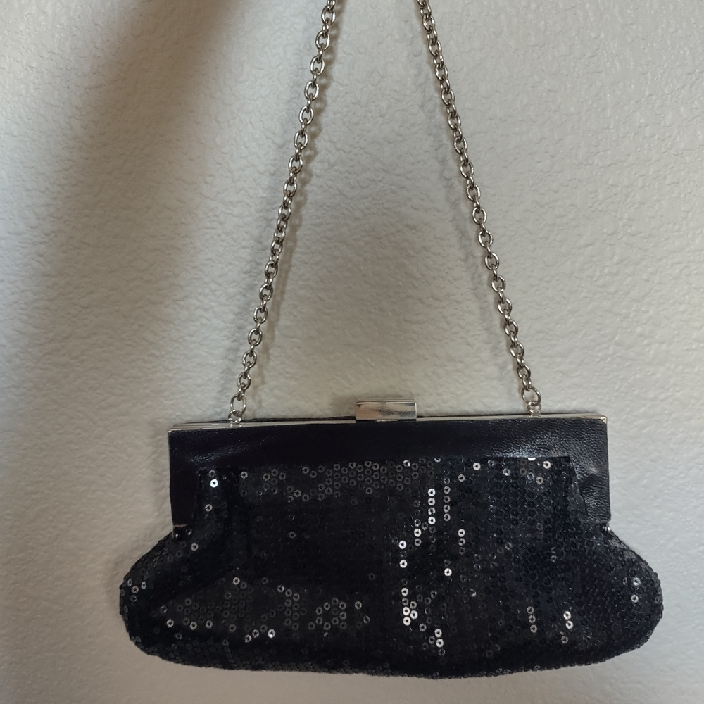 ALDO Black Sequin Evening Clutch
